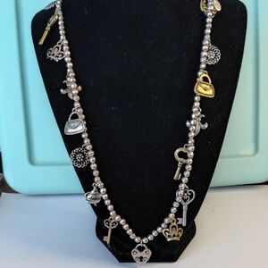 Cookie Lee Silver and Gold Charm Necklace